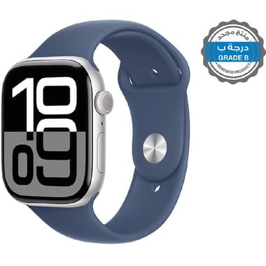 Renewed Grade B Apple Watch Series 10 46
GPS, Silver Aluminum Case/Denim Sport Band - M/L