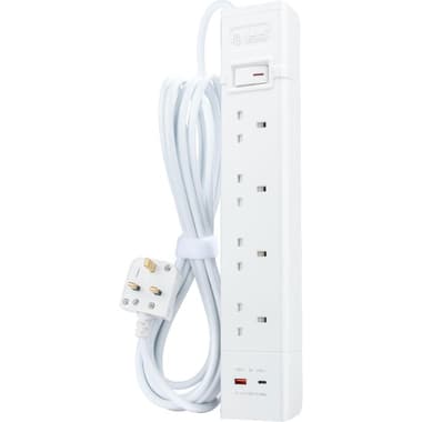 ALFANAR Power Extension
4 Outlet;2 Port (1X USB/1X USB-C), 3.00 m ( 9.84 ft )