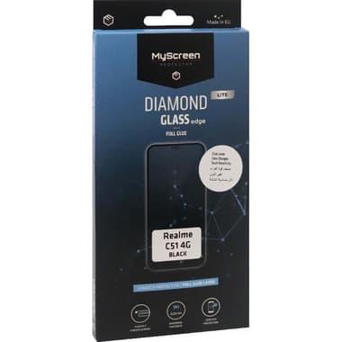 MyScreenPROTECTOR DIAMOND GLASS edge Lite Smartphone Screen Protector
Full Glue, Black, for Realme C51