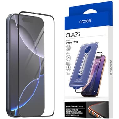 Araree CLASS Full Cover Temepered Glass Smartphone Screen Protector
for iPhone 17 Pro, Edge-to-Edge, Full Cover
