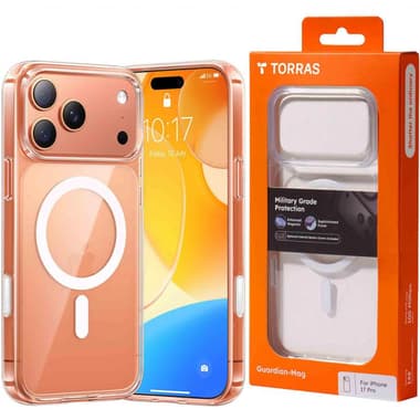 Torras Guardian-Mag Back Cover Mobile Case with MagSafe
for iPhone 17 Pro, Clear