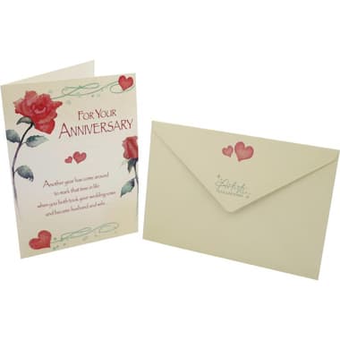 Designer Greetings Card & Envelope
"For Your Anniversary", Assorted Color
