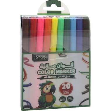 Roco Washable Color Marker
Assorted Color, 20 Pieces