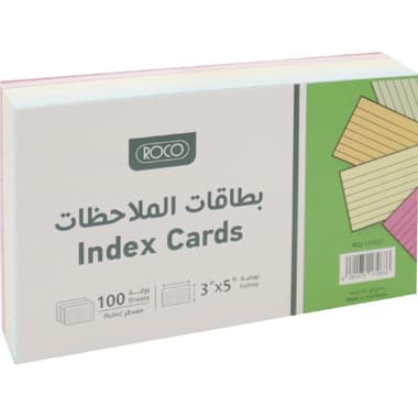 Roco Index Cards
3 X 5 in, Assorted Color