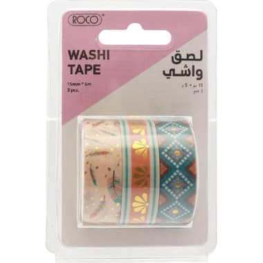 Roco Washi Tape
3 Reel (Foil Tape), 5 m X 15 mm, Assorted Color