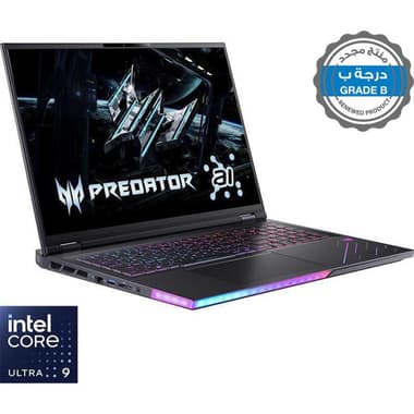 Renewed Grade B Acer Predator Helios 18 AI Gaming Laptop
18", Intel Core Ultra 9, 96 GB RAM, 1 TB SSD, Windows 11 Pro, NVIDIA GeForce 16 GB