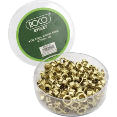 Roco Eyelet Brass
Single Hole, up to 15 Sheets of 80 gsm;19 Sheets of 70 gsm, Gold
