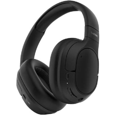 Belkin SoundForm Isolate Over-Ear Headphones
Active Noise Cancelling, Bluetooth/Wired (Optional), USB (Charging), Built-in Microphone, Black