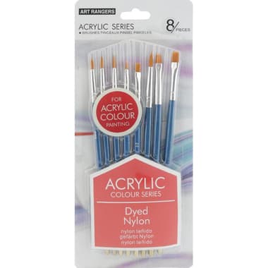 Art Rangers Acrylic Colour Short Handle Artist Brush
Dyed Nylon, Painting, 8 Pieces