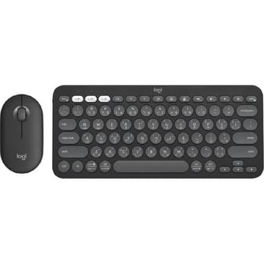 Logitech Pebble 2 MK380s Desktop (Keyboard and Mouse)
Bluetooth/Wireless (2.4 GHz RF), for Devices with Windows/macOS, Graphite
