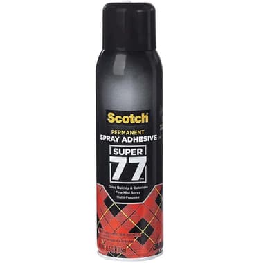 3M Super 77 Spray Adhesive
24.00 oz ( 681.91 ml ), 16.75 oz ( 139.85 g ), Clear