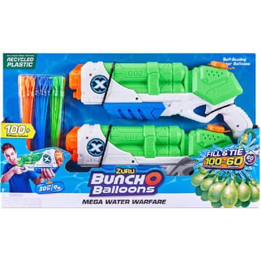 Zuru Bunch O Ballons Mega Water Warfare - Fill and Tie Play Weapons
White/Green/Blue/Orange, 5 Years and Above