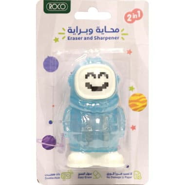 Roco Rubber Eraser
Astronaut Design with Double Hole Sharpener, Blue