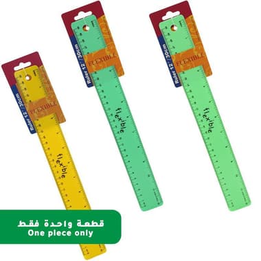 Ruler
Flexible, 7 Colors, Straight Edge, 12" (30 cm), Plastic, Color and Design May Vary