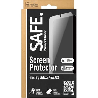 PanzerGlass SAFE Case Friendly Smartphone Screen Protector
Tempered Glass, Edge-to-Edge, Black, for Samsung Galaxy A25 5G