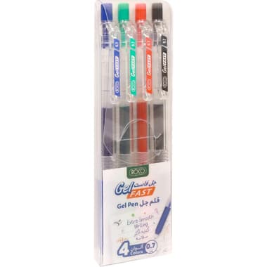 Roco Gel Fast Gel Ink Pen
Assorted Colors, 0.7 mm, Ballpoint;Nib Tip, 4 Pens