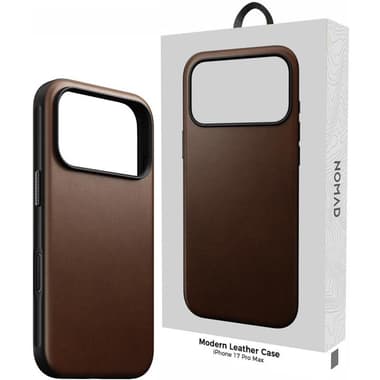 Nomad Modern Leather Back Cover Mobile Case with MagSafe
for iPhone 17 Pro Max, Brown