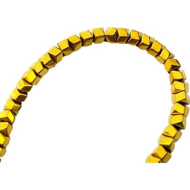 Royal Falcon Beads
Hematite Faceted, Cube, Small, Gold,