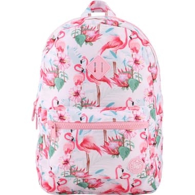 Atrium Twill Flamingo with Leaves Background Kinder Backpack
White/Pink