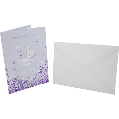 Designer Greetings Card & Envelope
"A New Baby to love", Assorted Color