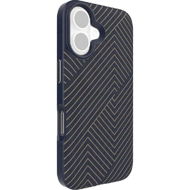 Zagg London Snap Back Cover Mobile Case with MagSafe
for iPhone 16, Navy Gold