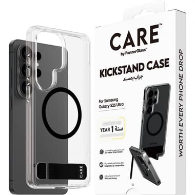 بانزر جلاس كيكستاند
غطاء خلفي للهاتف الذكي مع ماغ سيف, متوافق مع سامسونج جالكسي اس 26 الترا, شفاف