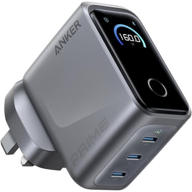 Anker Prime 160W 3-Port Fast Charger
USB PD (Power Delivery), 160 Watts, 3 USB (3X USB-C), Black