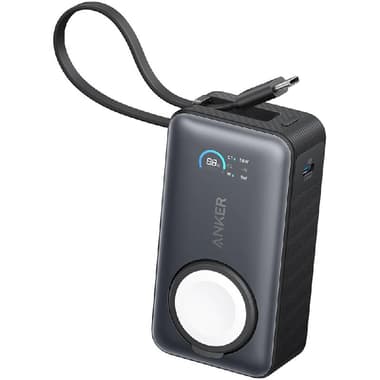 Anker Nano Power Bank 10K mAh 30W with Built-In USB-C Cable
Foldable Apple Watch Charger, Fast Battery Charging, 10000 mAh, Single USB-C (I/O Charging), Black