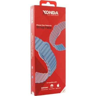 Xonda Double Face Wrist Strap
Universal, for Apple Watch 38/40/41 mm/Smartwatch 42 mm, Silicone, Strap Width (20 mm), Light Purple/Blue Fog