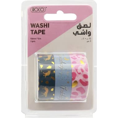 Roco Washi Tape
3 Reel (Foil Tape), 15 mm X 5 m, Assorted Color