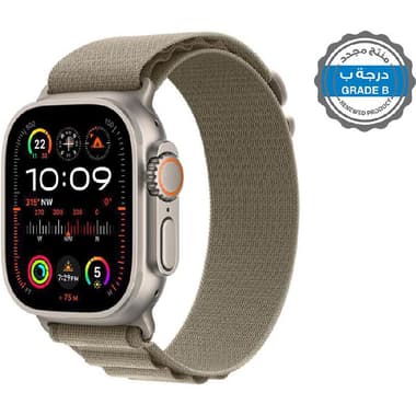 Renewed Grade B Apple Watch Ultra 2
GPS + Cellular, eSIM Supported, Natural Titanium Case/Olive Alpine Loop - Large