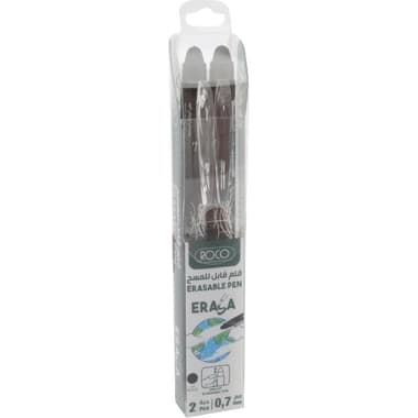 Roco Erasable Pen
Black Ink Color, 0.7 mm, Ballpoint, 2 Pens