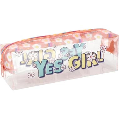 Soft Pencil Case
"Yes Girl" Clear Design, Durable and Stylish, Clear/Pink
