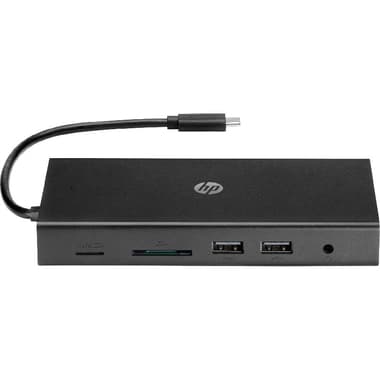 اتش بي ترافل محطة متعددة المنافذ
سي-يو اس بي, 11 منفذ (2X USB 2.0 /2X 3.0/USB-C/HDMI/VGA/مخرج صوت/RJ-45/SD/Micro SD), اسود
