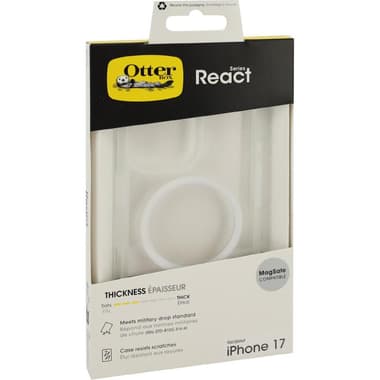 اوتربوكس رياكت ماغ سيف
غطاء خلفي للهاتف الذكي مع ماغ سيف, متوافق مع آيفون 17, شفاف