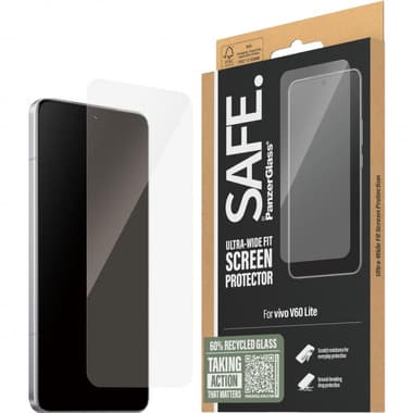 PanzerGlass SAFE Case Friendly Smartphone Screen Protector
for vivo V60 Lite, Tempered Glass, Edge-to-Edge, Black