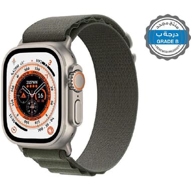Renewed Grade B Apple Watch Ultra
Large Loop, GPS + Cellular, eSIM Supported, Natural Titanium Case/Green Alpine
