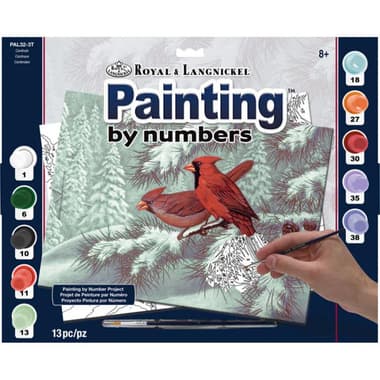 ROYAL & LANGNICKEL Cardinals Paint-by-Number
Assorted Color, 10 Paint Pots, Brush, Board, Pattern