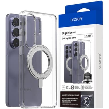 Araree Duple M Stand Back Cover Mobile Case with MagSafe
for Samsung Galaxy S26 Ultra, Clear