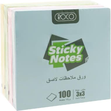Roco Sticky Notes Assorted Pack
3" X 3", 100 Notes, Assorted Pastel Color