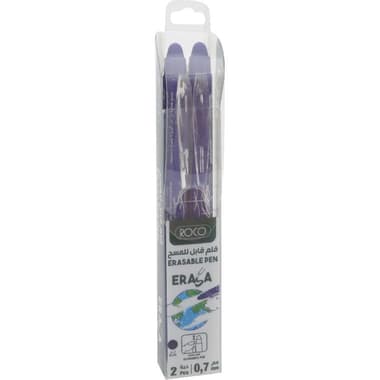 Roco Erasable Pen
Blue Ink Color, 0.7 mm, Ballpoint, 2 Pens