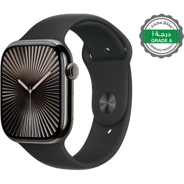 Renewed Grade A Apple Watch Series 10 46
GPS + Cellular, eSIM Supported, Slate Titanium Case/Black Sport Band - M/L