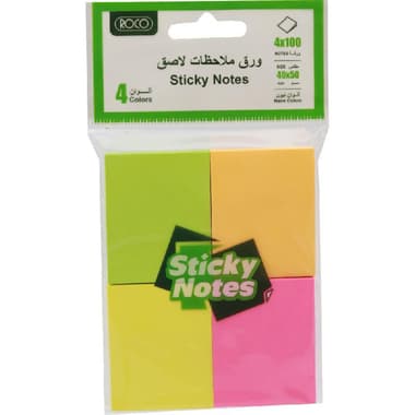 Roco Sticky Notes Assorted Pack
40 X 50 mm, 400 Notes, Assorted Neon Color