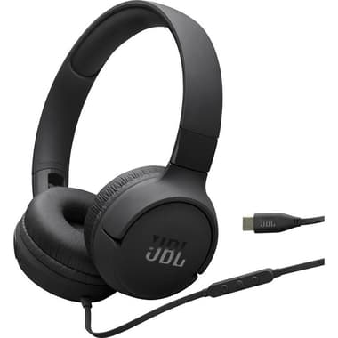 JBL Tune 520C On-Ear Headphones
Wired, Built-in Microphone, Black