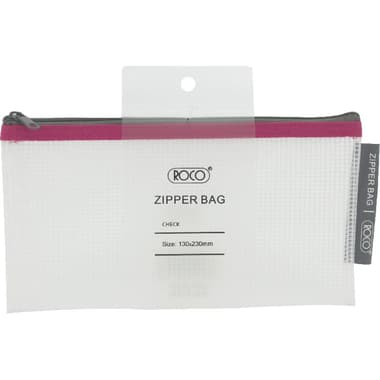 Roco Document Pouch
Topload Opening, Clear/Pink Accent