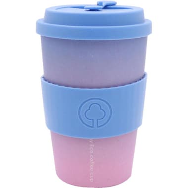 Bamboo Fibre Tumbler
Eco Cup with Lid Cover and Holder, Hot/Cold, 500.00 ml ( 17.60 oz ), Blue/Pink