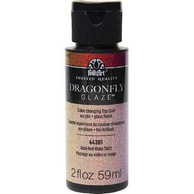 Plaid FolkArt Dragonfly Glaze
Iridescent Acrylic Paint, Gold/Red/Violet, 2.00 oz ( 56.83 ml )