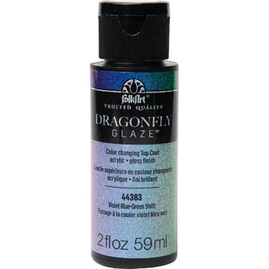 Plaid FolkArt Dragonfly Glaze
Iridescent Acrylic Paint, Violet/Blue/Green, 2.00 oz ( 56.83 ml )