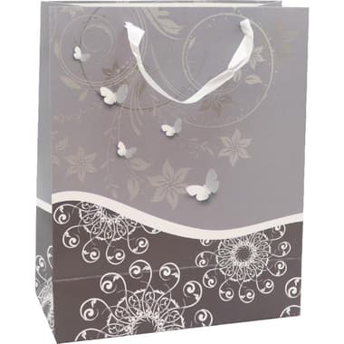 Gift Bag
Printed with Ribbon Handle, Small, Grey/White/Black