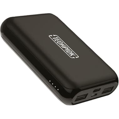 Techpick Power Bank
10000 mAh, 3 USB (2X USB/1X USB-C), Black